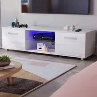 Cosmo 2 Door TV Unit with LED - White