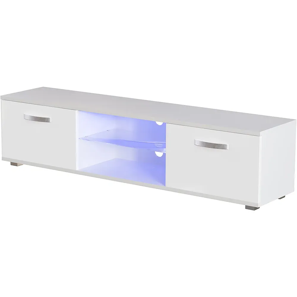 Cosmo 2 Door TV Unit with LED - White