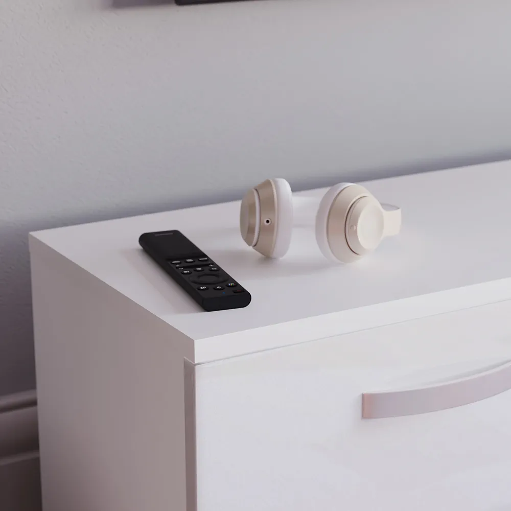 Cosmo 2 Door TV Unit with LED - White