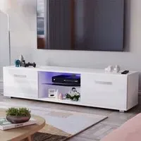 Cosmo 2 Door TV Unit with LED - White