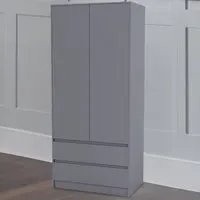 Denver 2 Door 2 Drawer Wardrobe - Grey