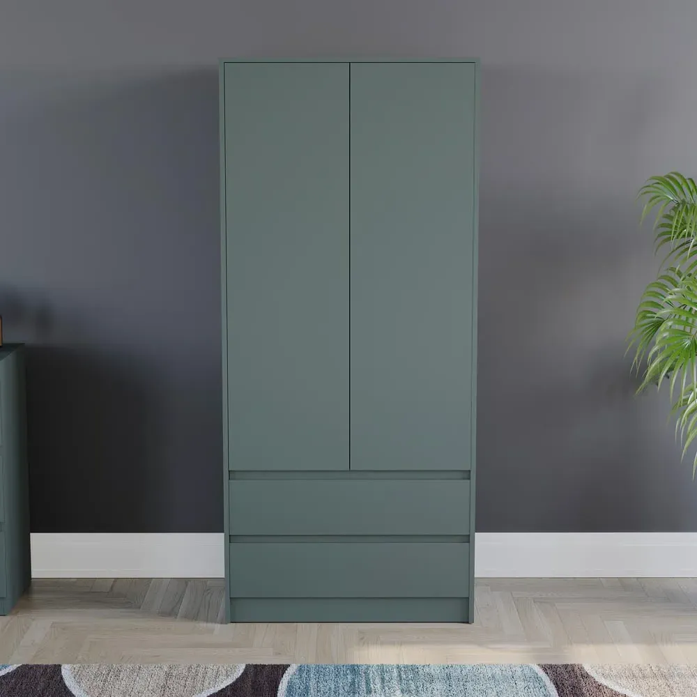 Denver 2 Door 2 Drawer Wardrobe - Jasper Green