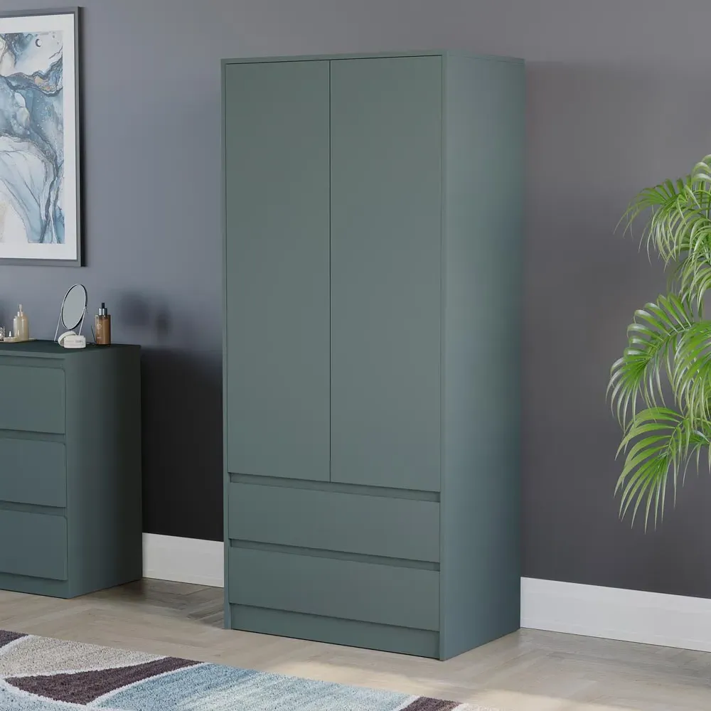 Denver 2 Door 2 Drawer Wardrobe - Jasper Green
