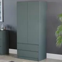Denver 2 Door 2 Drawer Wardrobe - Jasper Green