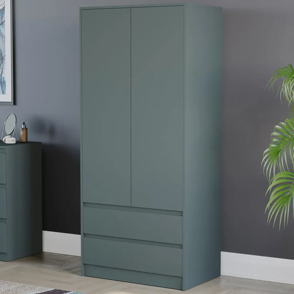 Denver 2 Door 2 Drawer Wardrobe - Jasper Green