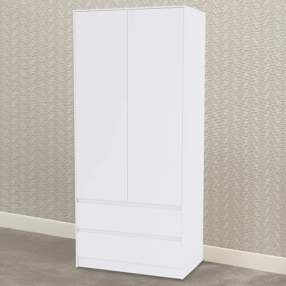 Denver 2 Door 2 Drawer Wardrobe - White image