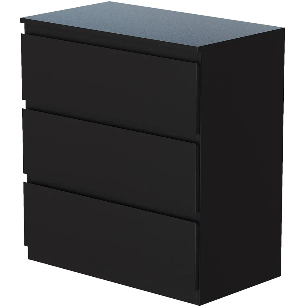 Denver 3 Drawer Chest of Drawers - Black