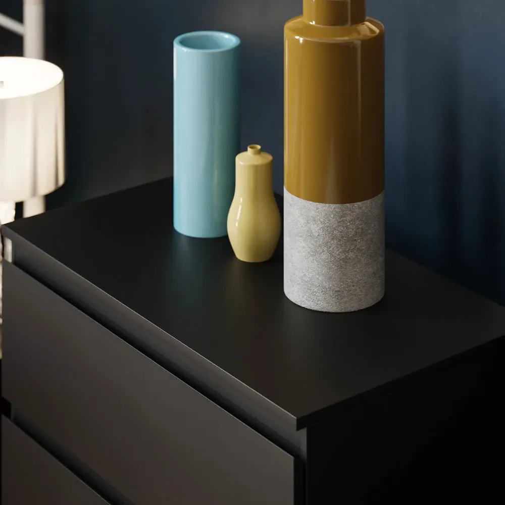 Denver 3 Drawer Chest of Drawers - Black