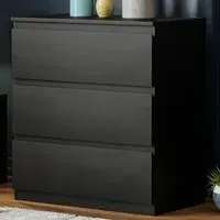 Denver 3 Drawer Chest of Drawers - Black