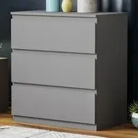 Denver 3 Drawer Chest of Drawers - Grey