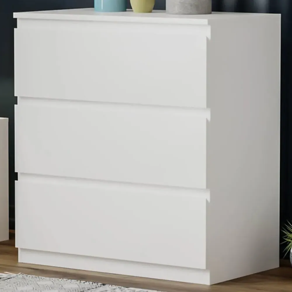 Denver 3 Drawer Chest of Drawers - White image