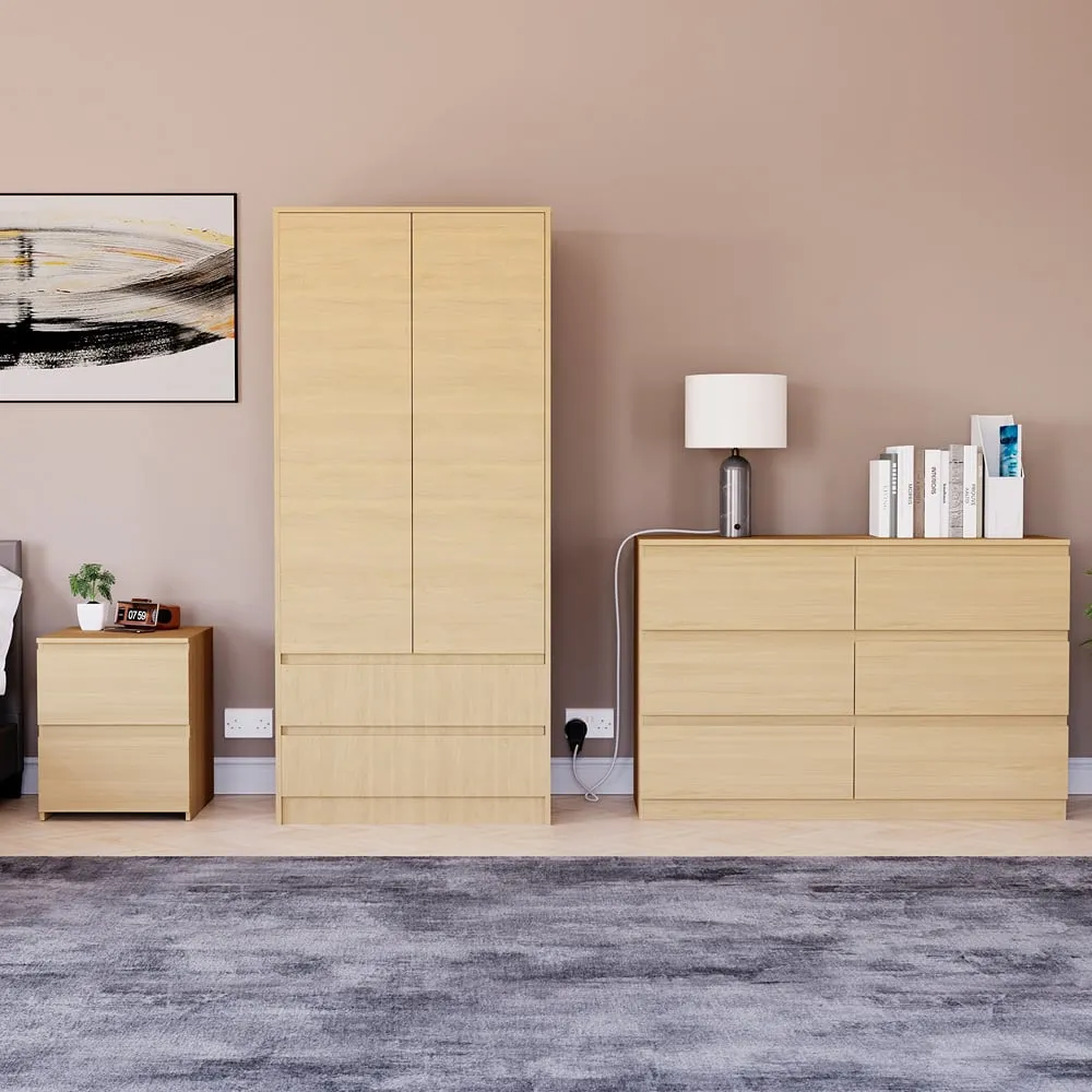 Denver 3 Piece Bedroom Furniture Set - Brown