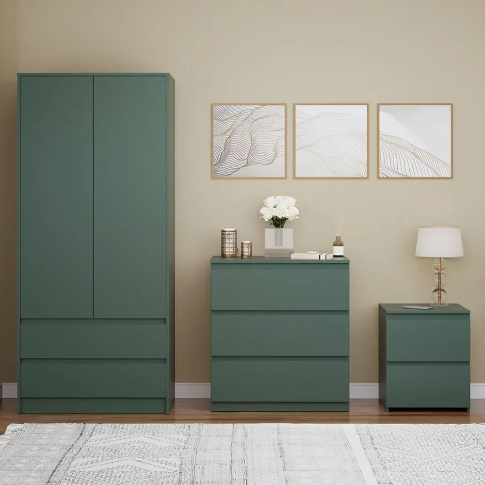 Denver 3 Piece Bedroom Furniture Set - Green