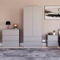 Denver 3 Piece Bedroom Furniture Set - Grey