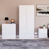 Denver 3 Piece Bedroom Furniture Set - White