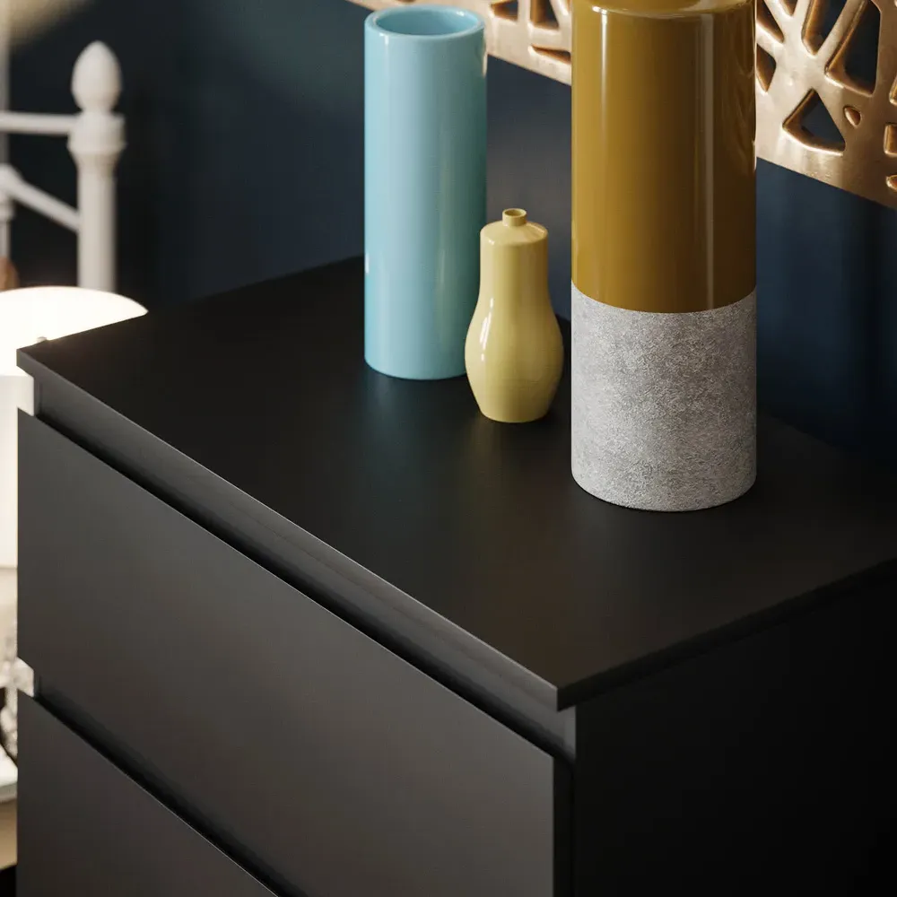 Denver 4 Drawer Chest of Drawers - Black