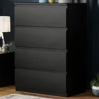Denver 4 Drawer Chest of Drawers - Black
