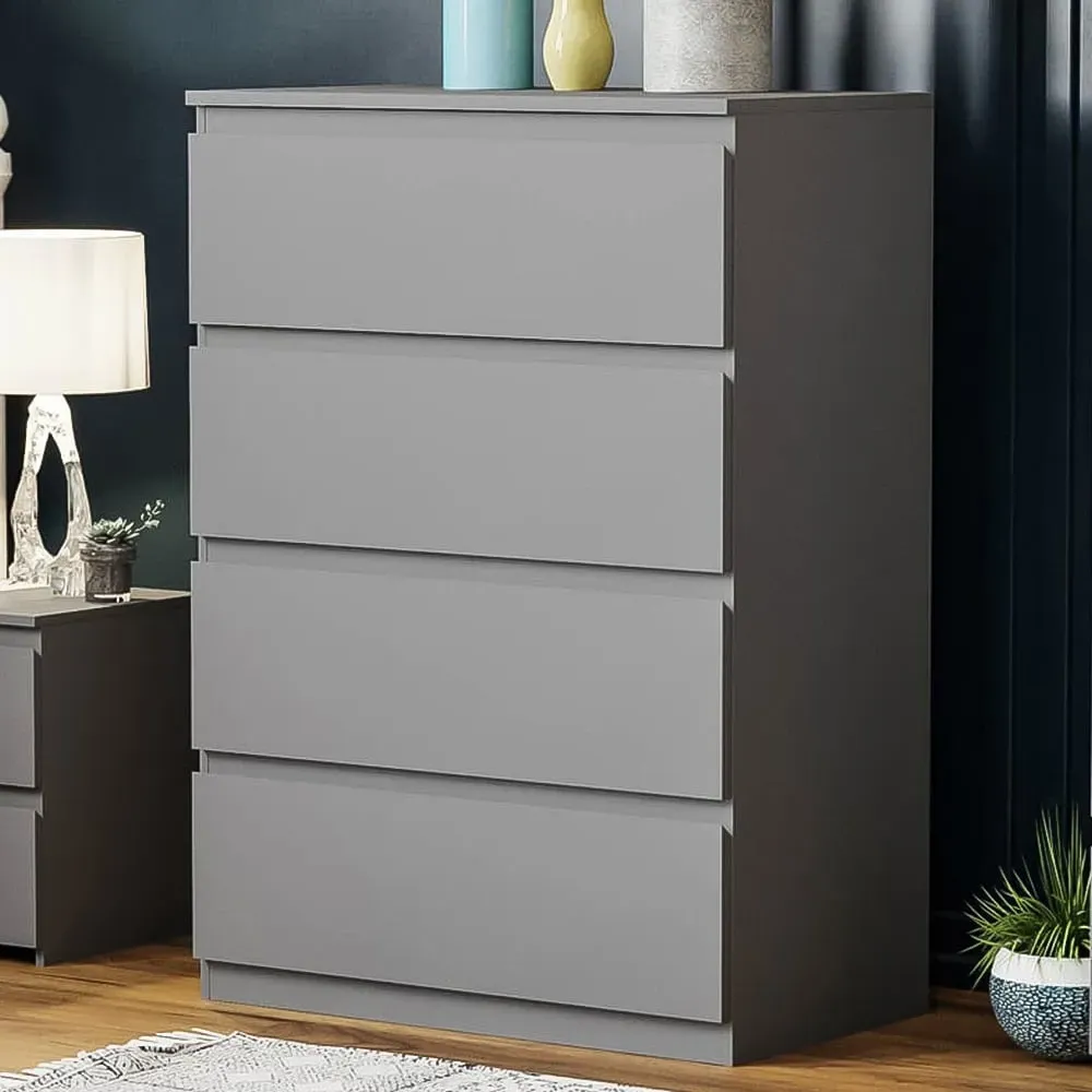 Denver 4 Drawer Chest of Drawers - Grey
