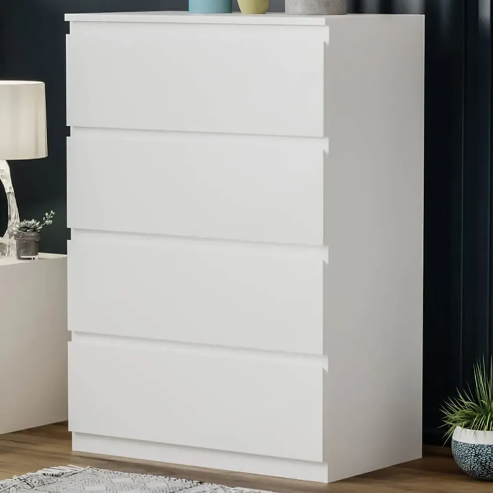 Denver 4 Drawer Chest of Drawers - White