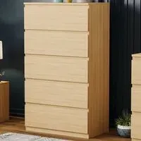 Denver 5-Drawer Chest of Drawers - Brown, Pine
