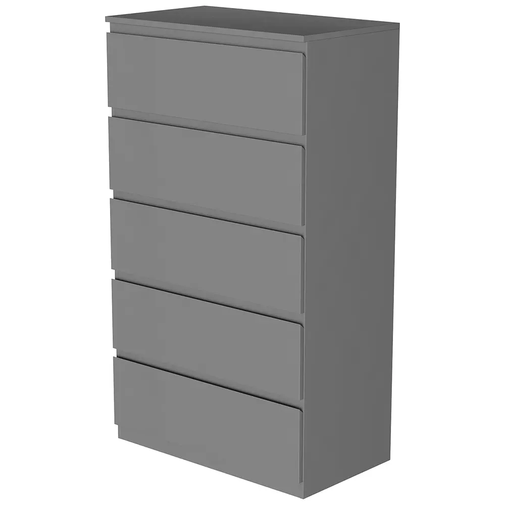 Denver 5 Drawer Chest of Drawers - Grey
