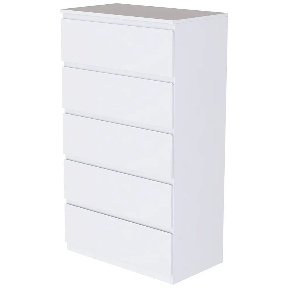Denver 5 Drawer Chest of Drawers - White