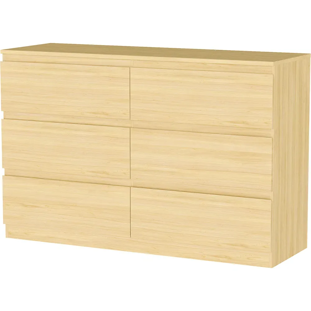 Denver 6-Drawer Chest of Drawers - Brown, Pine