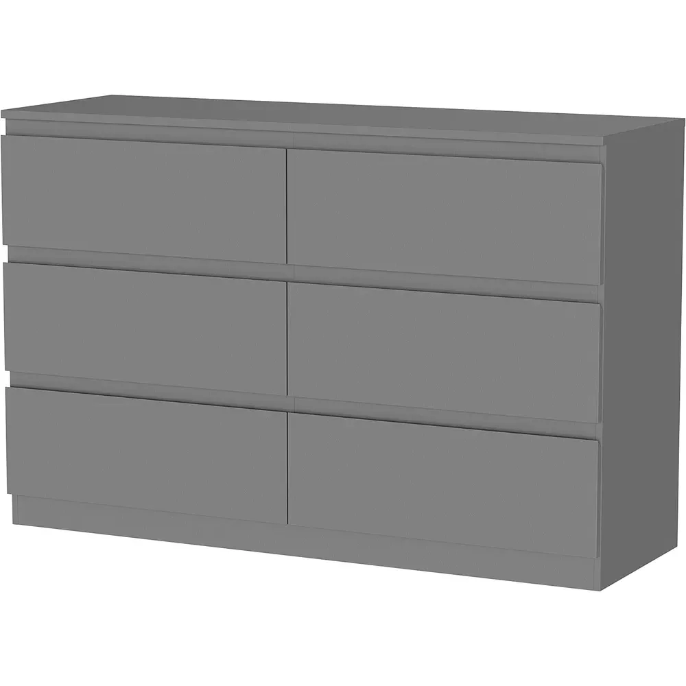 Denver 6 Drawer Chest of Drawers - Grey