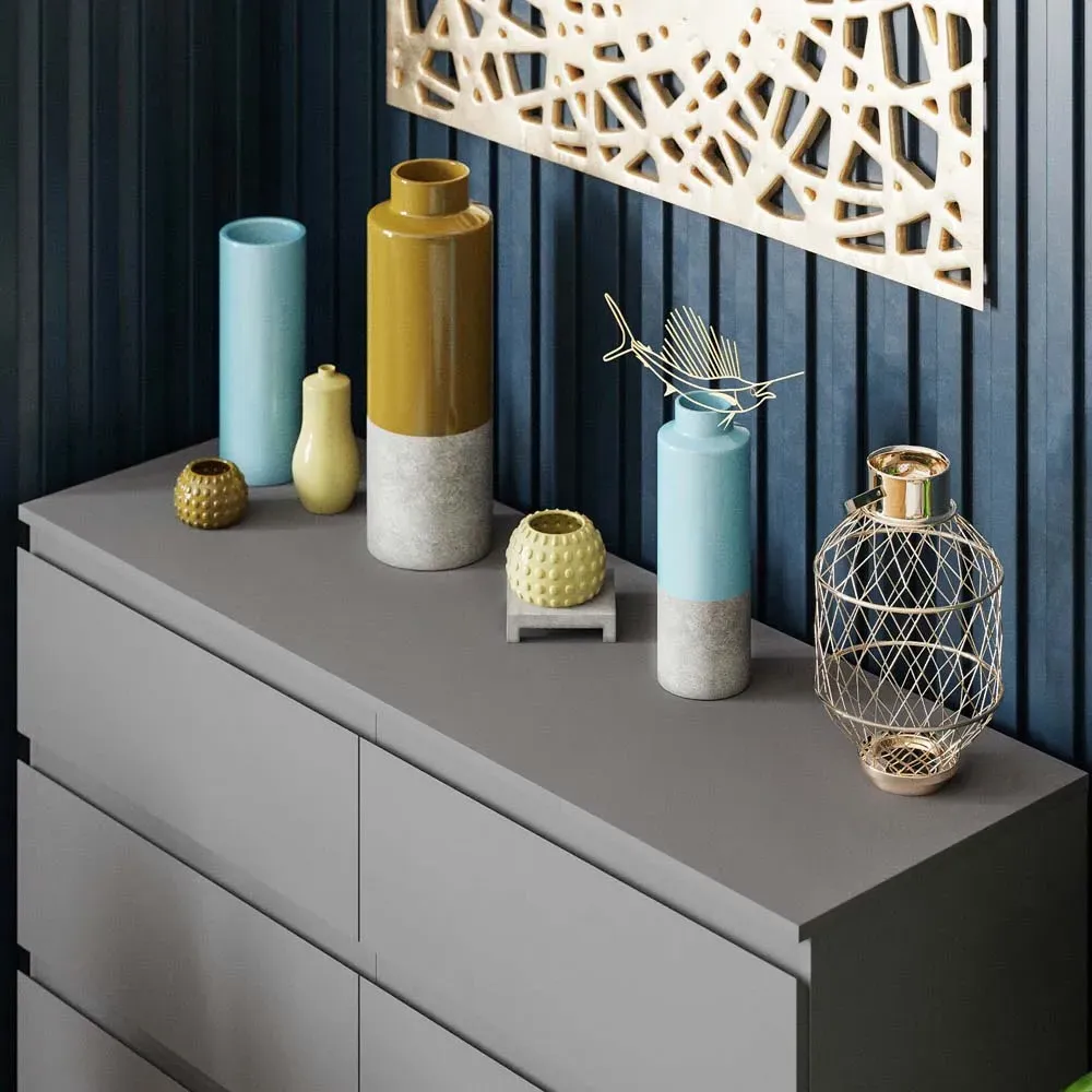 Denver 6 Drawer Chest of Drawers - Grey