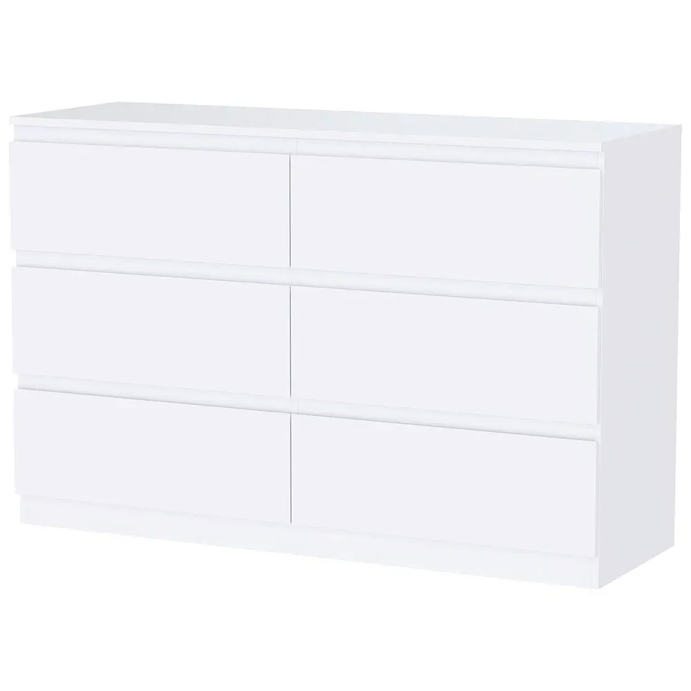 Denver 6 Drawer Chest of Drawers - White