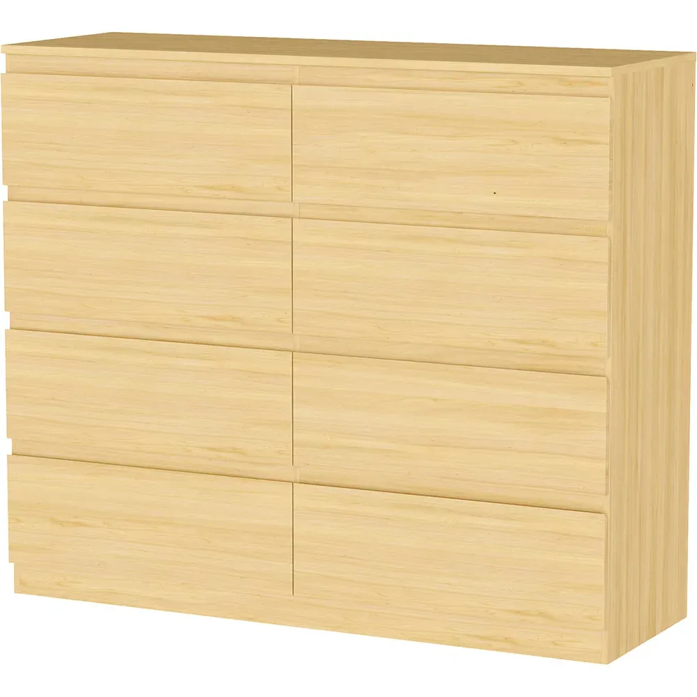 Denver 8-Drawer Chest of Drawers - Brown, Pine