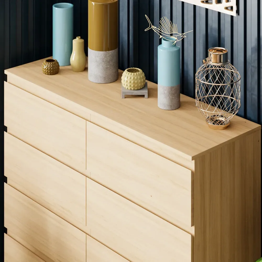 Denver 8-Drawer Chest of Drawers - Brown, Pine