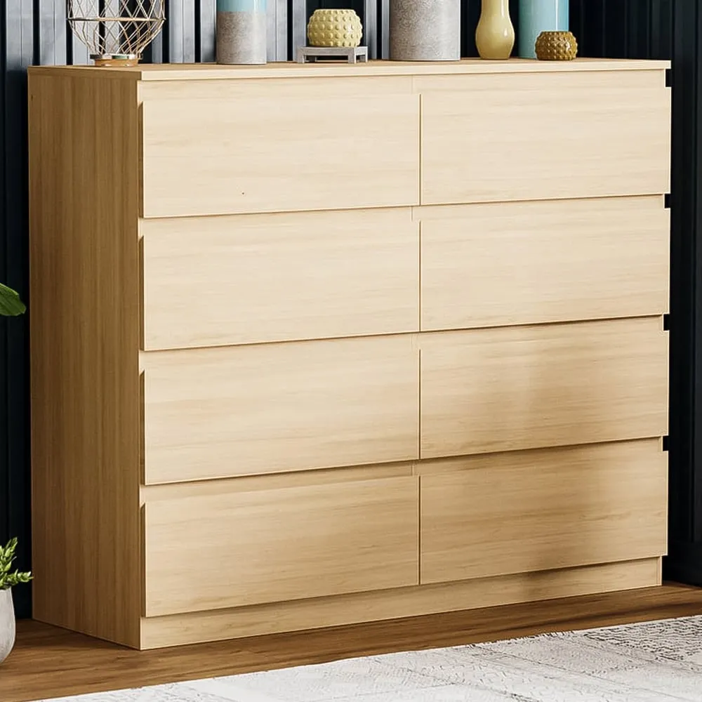 Denver 8-Drawer Chest of Drawers - Brown, Pine