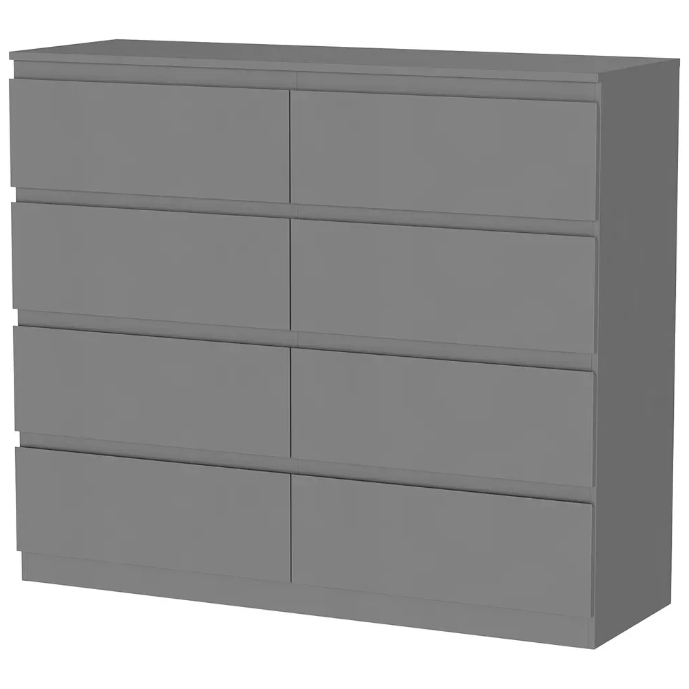 Denver 8 Drawer Chest of Drawers - Grey