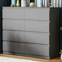 Denver 8 Drawer Chest of Drawers - Grey
