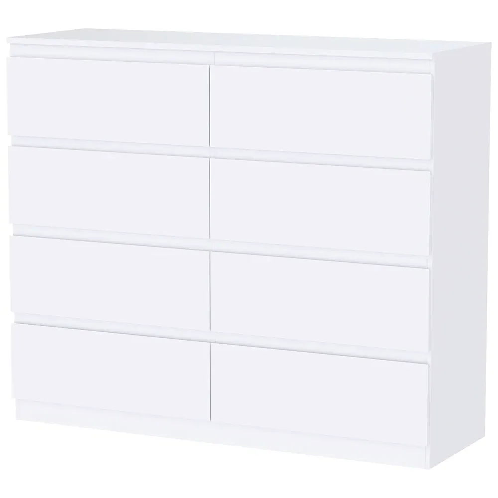 Denver 8 Drawer Chest of Drawers - White
