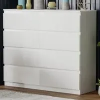Denver 8 Drawer Chest of Drawers - White