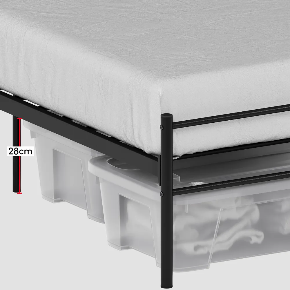 Dorset Double Bed Frame - Black, Metal