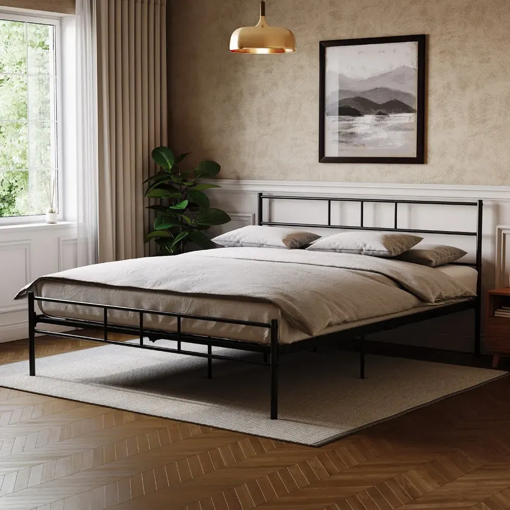 Dorset Double Bed Frame - Black, Metal