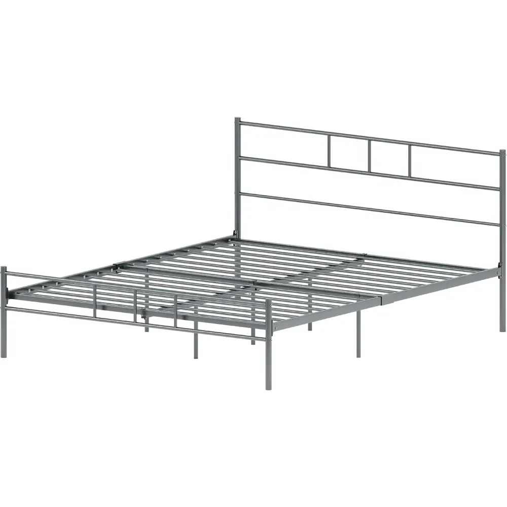 Dorset Double Bed Frame - Silver, Metal