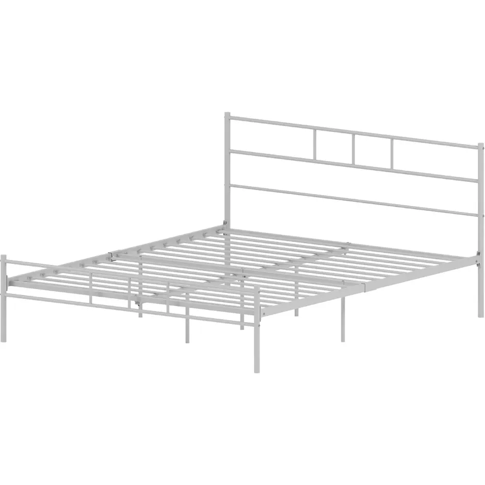 Dorset Double Bed Frame - White, Metal