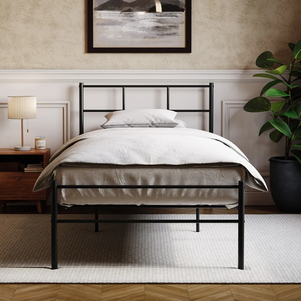 Dorset Single Bed Frame - Black, Metal