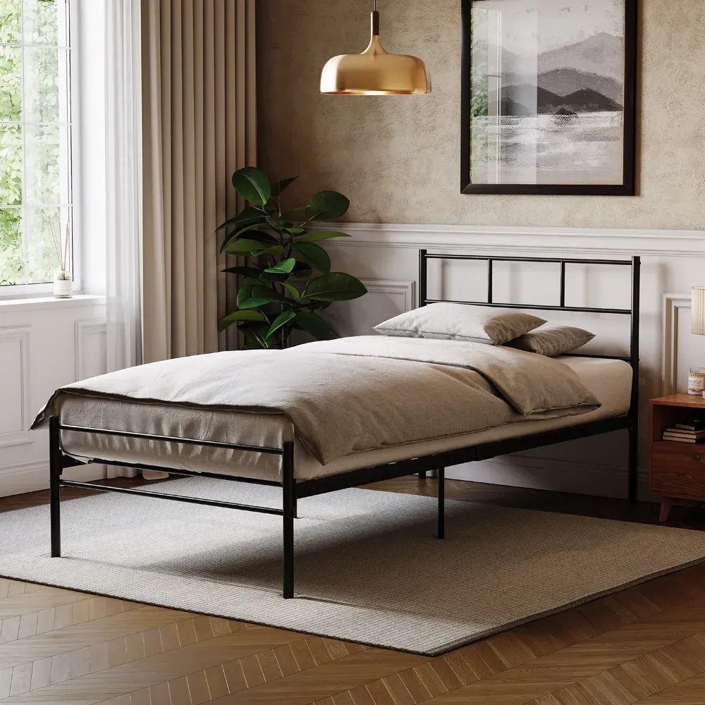 Dorset Single Bed Frame - Black, Metal