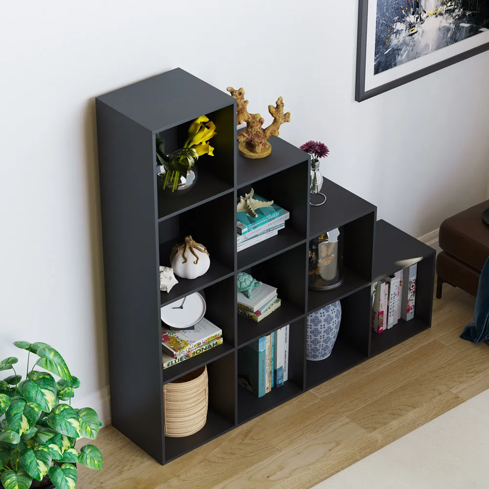 Durham 10 Cube Staircase Storage Unit - Black