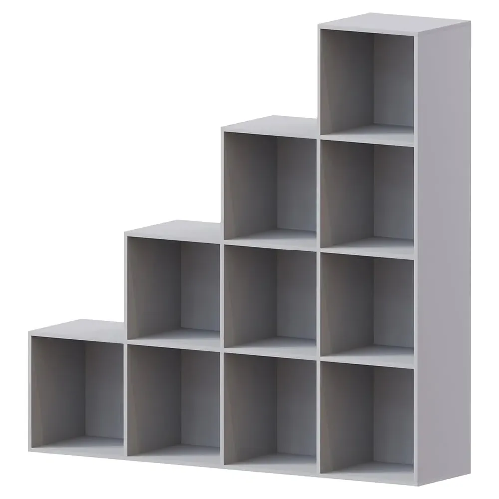 Durham 10-Cube Staircase Storage Unit - Grey, MDF
