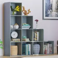 Durham 10-Cube Staircase Storage Unit - Grey, MDF