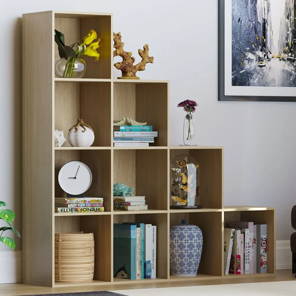 Durham 10 Cube Staircase Storage Unit - Oak