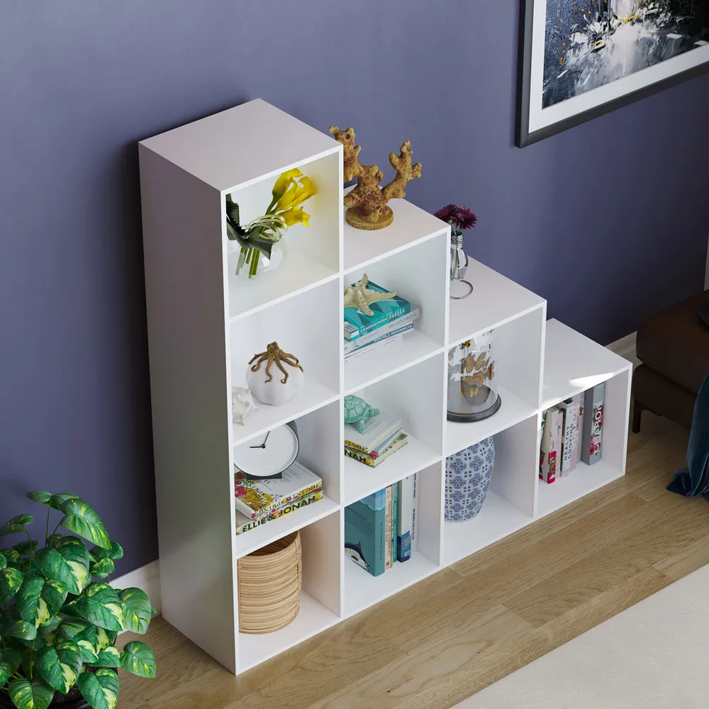 Durham 10-Cube Staircase Storage Unit - White, MDF