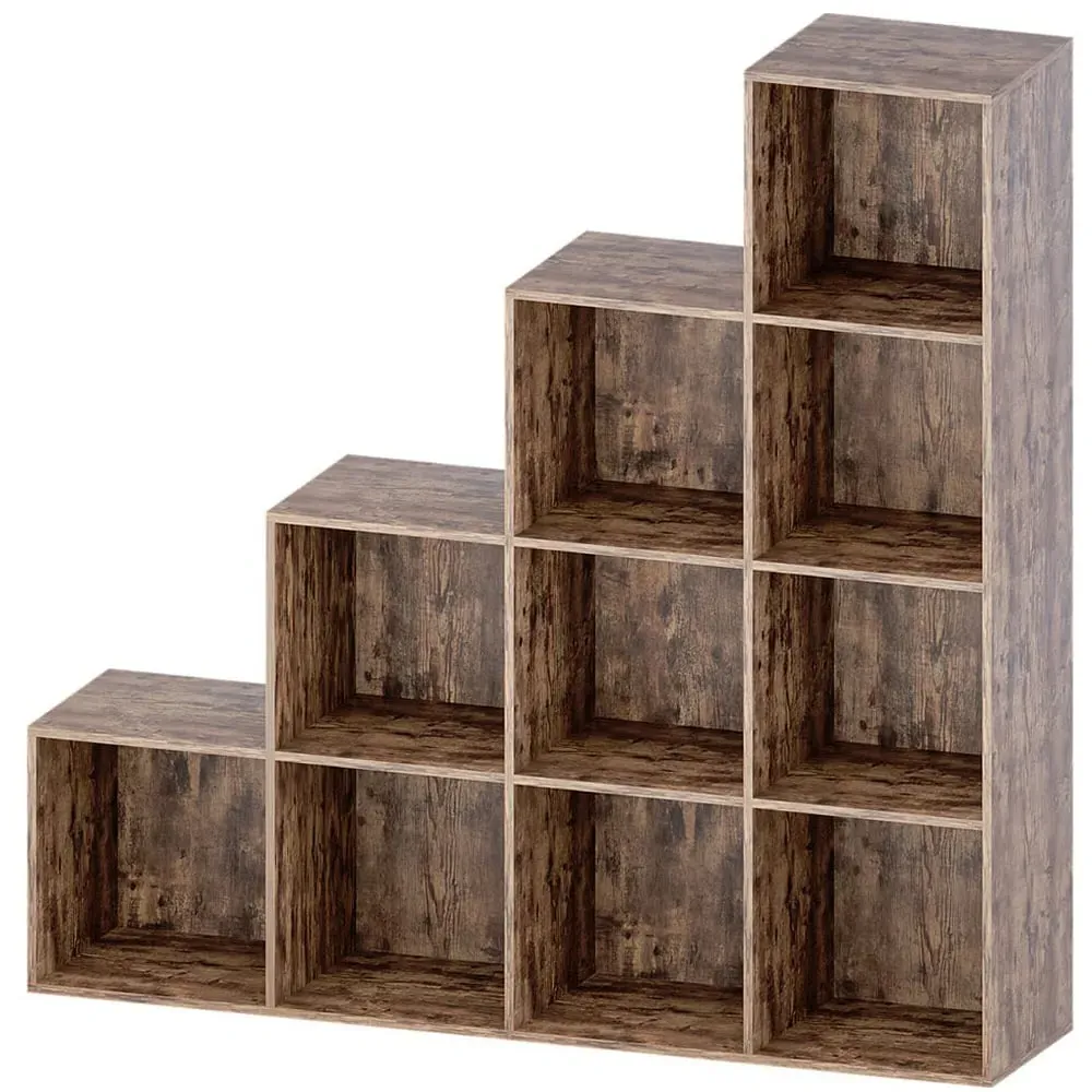 Durham 10 Shelf Cube Storage Unit - Dark Wood