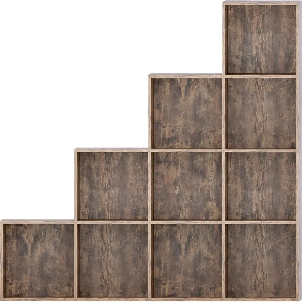 Durham 10 Shelf Cube Storage Unit - Dark Wood